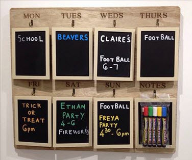 Chalkboard paint calendars