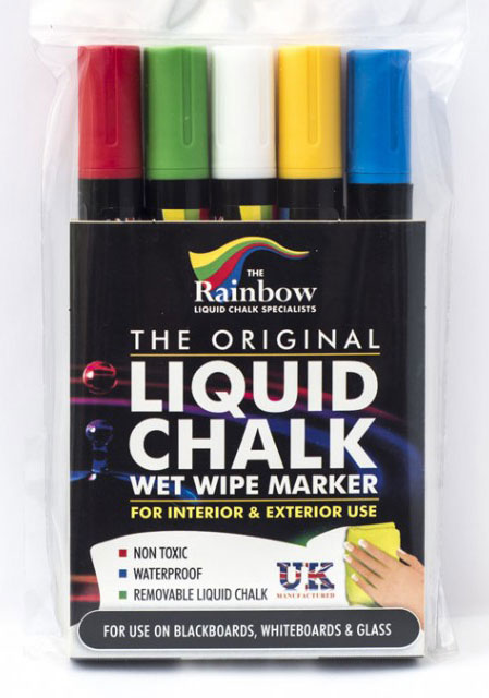 CHALK PENS 15MM LARGE 5 PACK USE ON BLACKBOARDS AND MENU BOARDS 