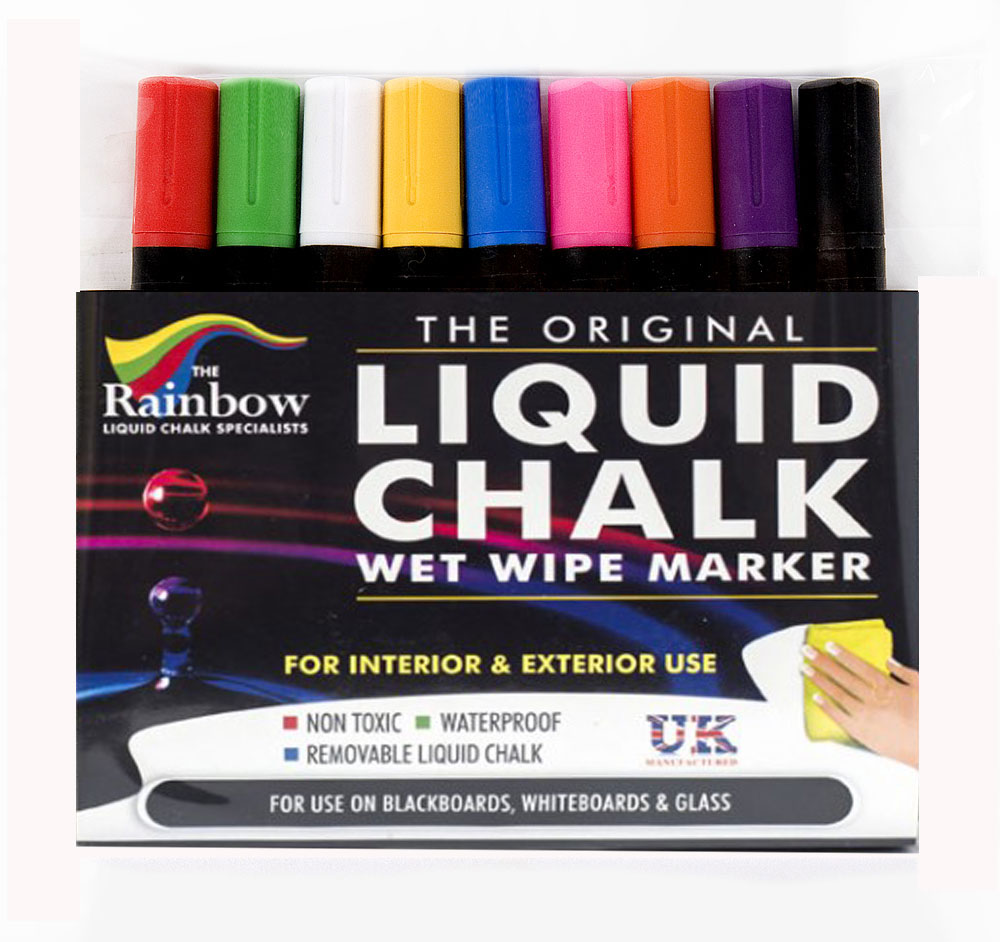 Liquid Chalk 5mm Pen  Rainbow Markers Mark Chalkboards, Glass