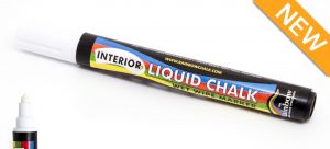 white interior liquid chalk chisel pen