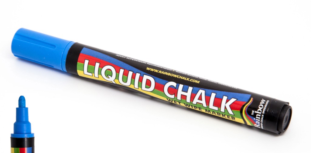 blue liquid chalk pen bullet nib