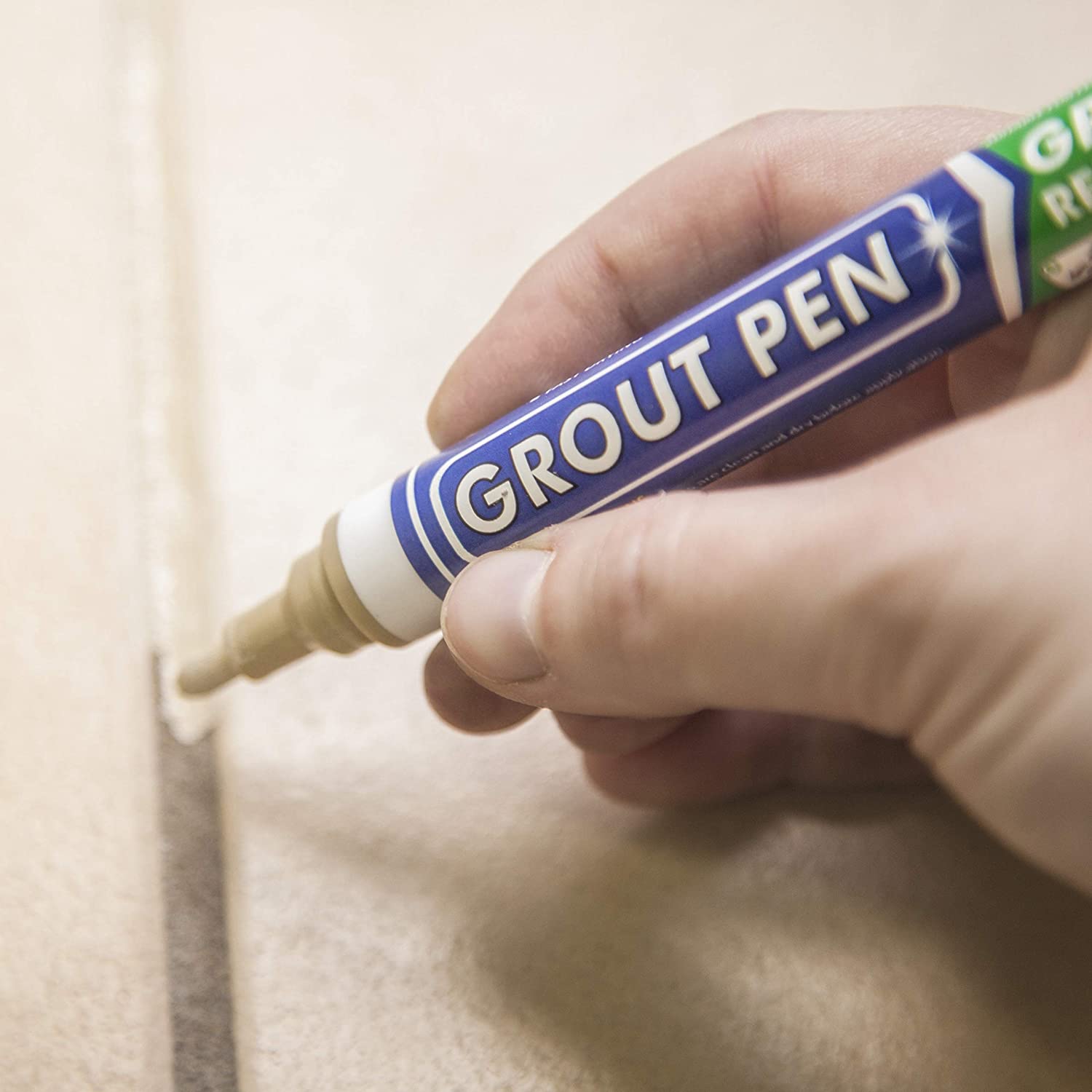 Grout Pen Brown Revives & Restores Stained Tile Grout Leaving a Clean Fresh Look by Rainbow Chalk Markers