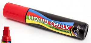 red liquid chalk broad pen