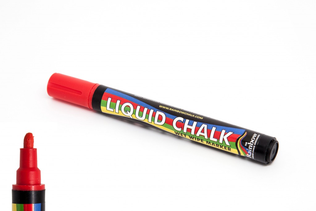 red liquid chalk pen bullet nib