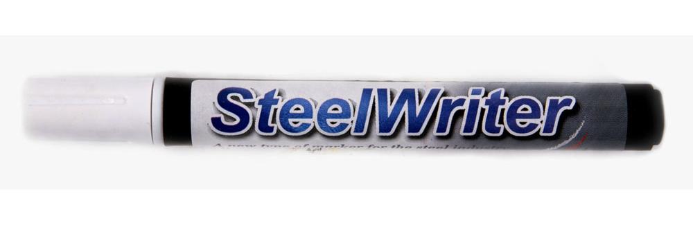 white steelwriter pen