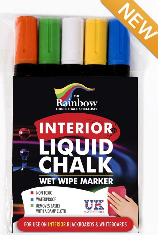 interior liquid chalk pens 5 pack assorted