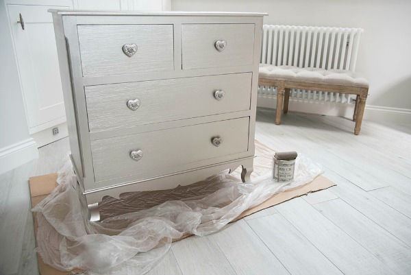 shabby chic metallic dresser