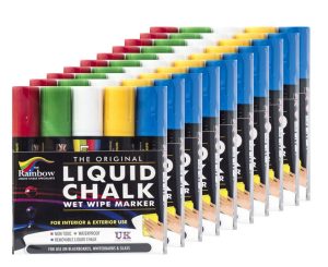 large 5 pack assorted liquid chalk marker case of 10
