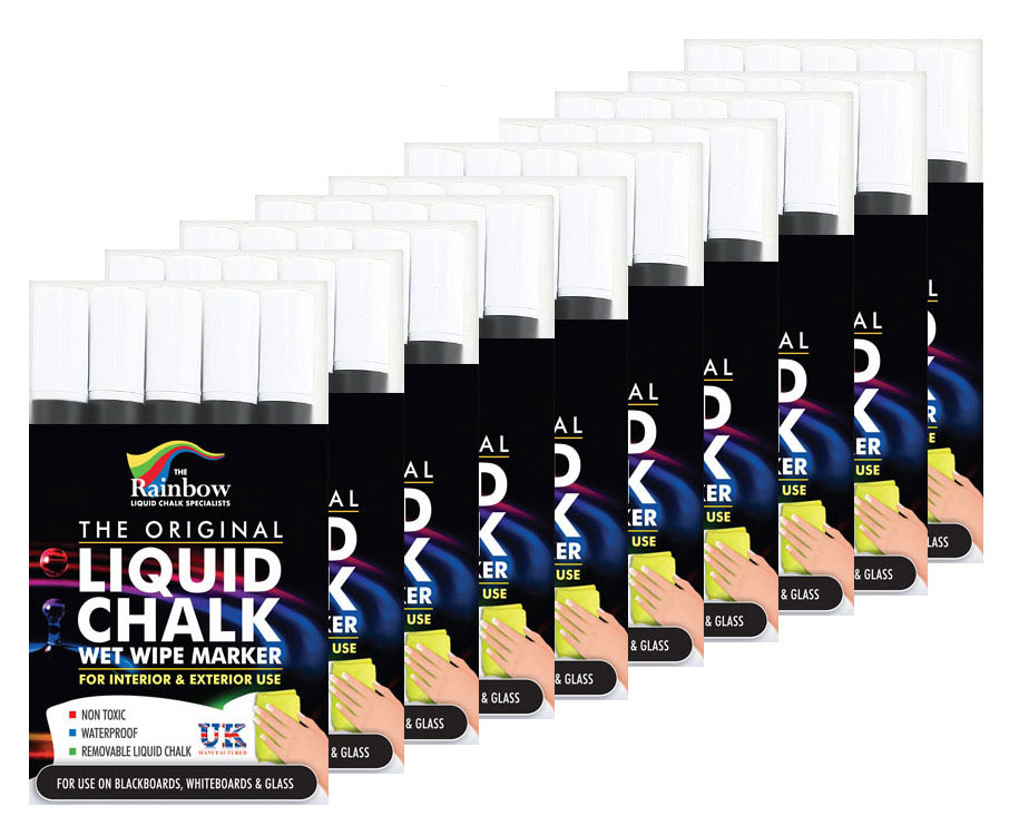 5 pack white liquid chalk marker case of 10