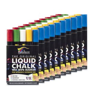 5 pack assorted liquid chalk marker case of 10
