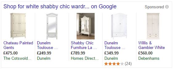 shabby chic wardrobe prices
