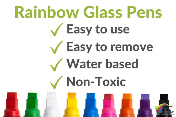 Rainbow glass pens write on glass temporarily safely