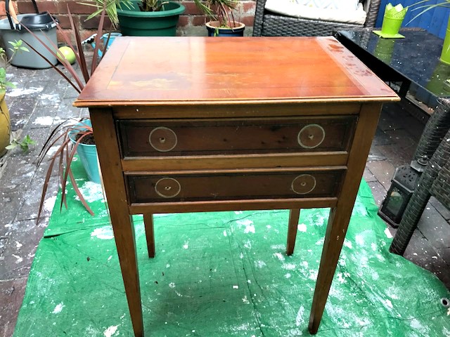 shabby chic bedside table before