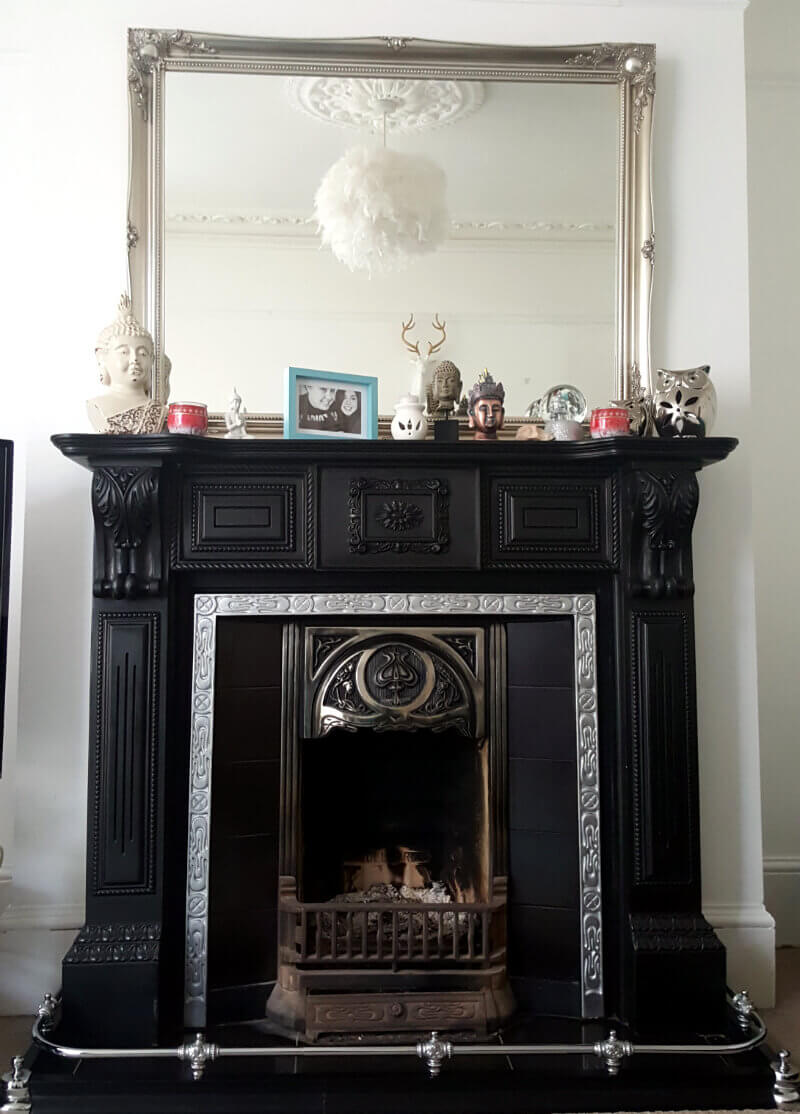 metallic shabby chic fireplace