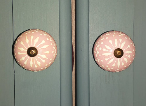 Hand painted wardrobe handles