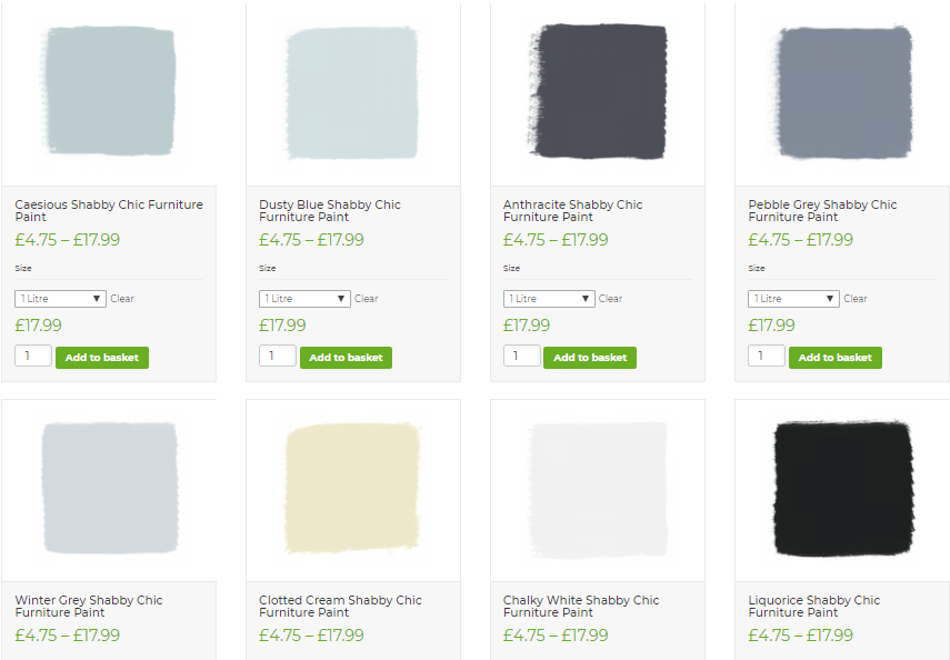Rainbow's new shabby chic furniture paint page