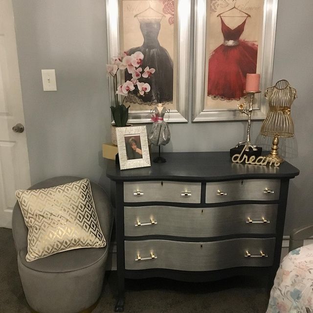 grey upcycled dresser